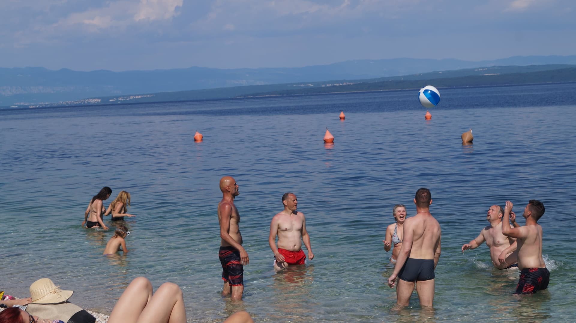 Swimming and playing on Lopar on the Island Rab